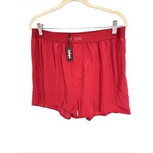 BootayBag Silky Boyshort Panty Womens XL "Not Yours" Sexy Valentine Boxer NWT